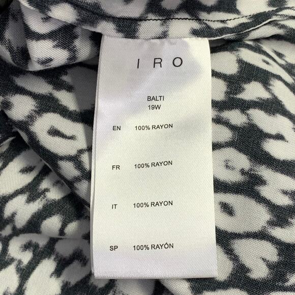 IRO Size 4 Black White Rayon Animal Print Two Pockets Shirt - Picture 6 of 8